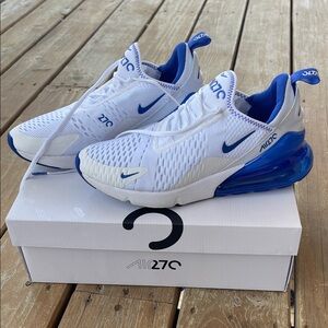 Nike Men’s Air Max 270 Shoe - White/Racer Blue Sz 8.5